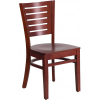 Flash Furniture XU-DG-W0108-MAH-MAH-GG Darby Series Slat Back Mahogany Wooden Restaurant Chair